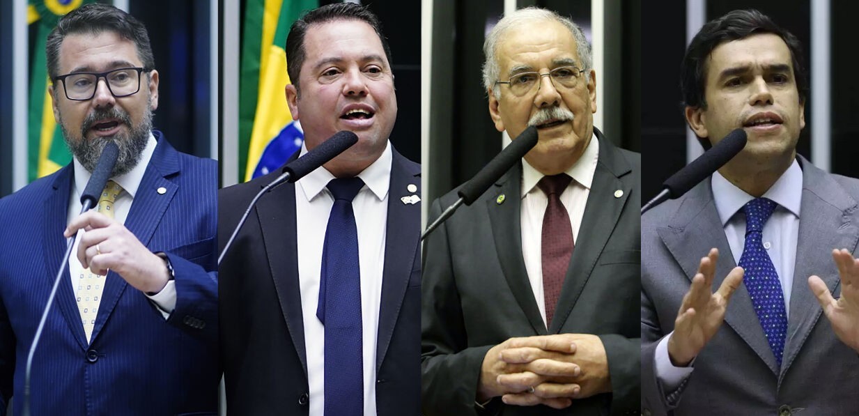 Senadores e deputados federais em plenário do Congresso Nacional durante sessão de votação.